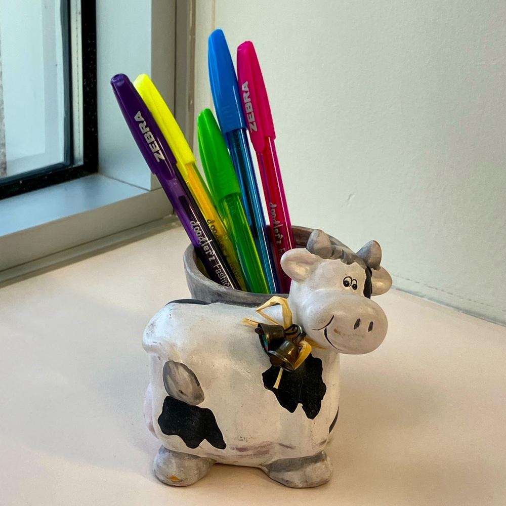 Cute Cow Pencil Holder or Flower Pot